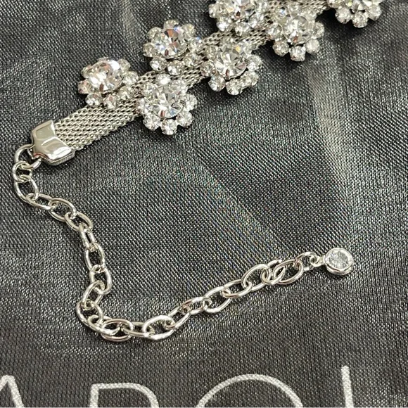 Stainless Steel Necklace Crystal Flower Choker - Picture 6 of 7